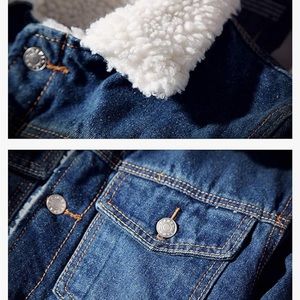 Idopy men’s winter fleece lined jean jacket